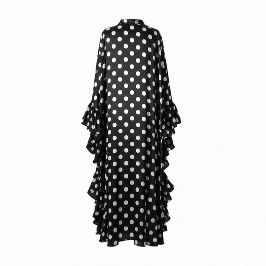 Black & White Polka Dot Abaya