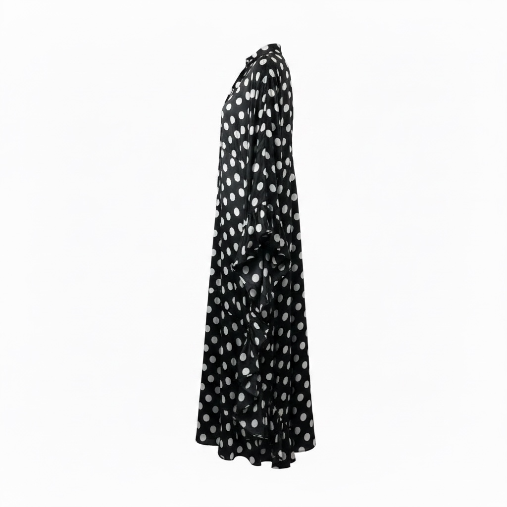 Black & White Polka Dot Abaya