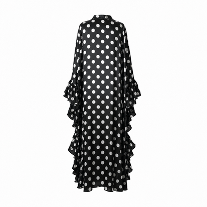 Black & White Polka Dot Abaya