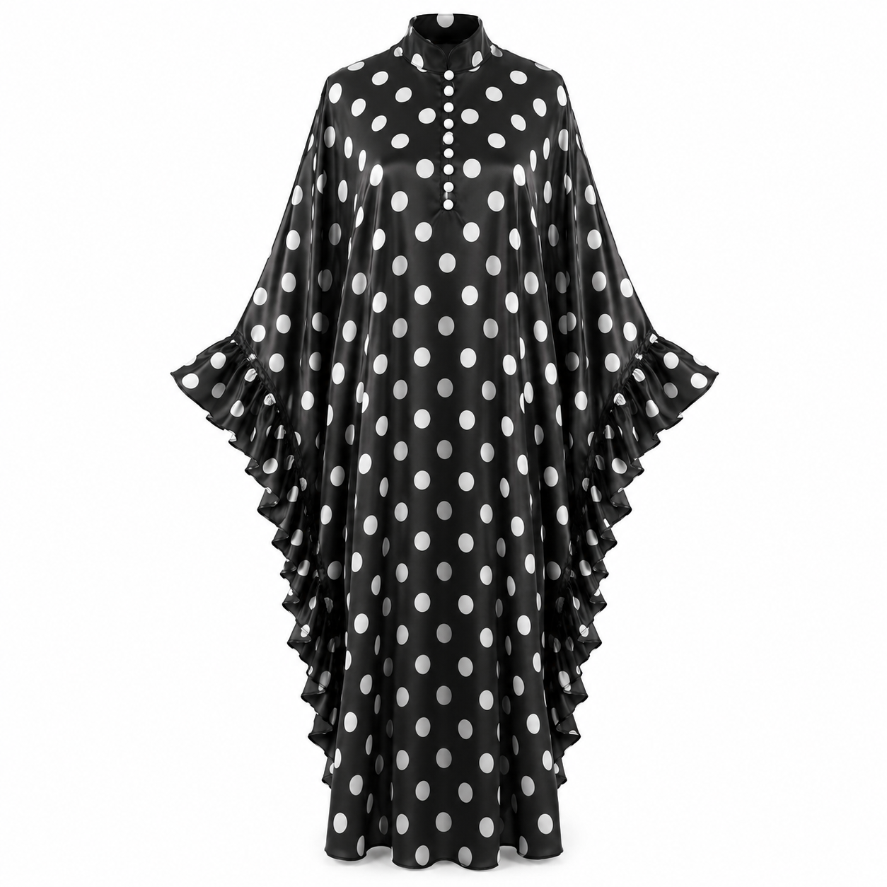 Black & White Polka Dot Abaya