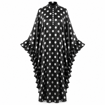 Black & White Polka Dot Abaya