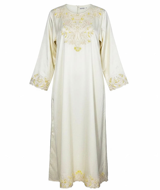 Butter Yellow Embellished Abaya