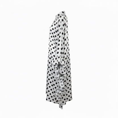 White & Black Polka Dot Abaya